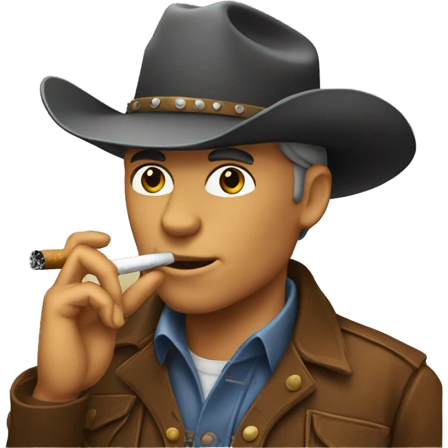 Cowboy smoking a cigarette emoji
