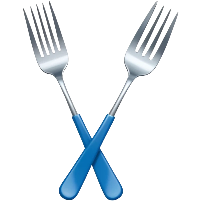dessert fork with blue handle emoji