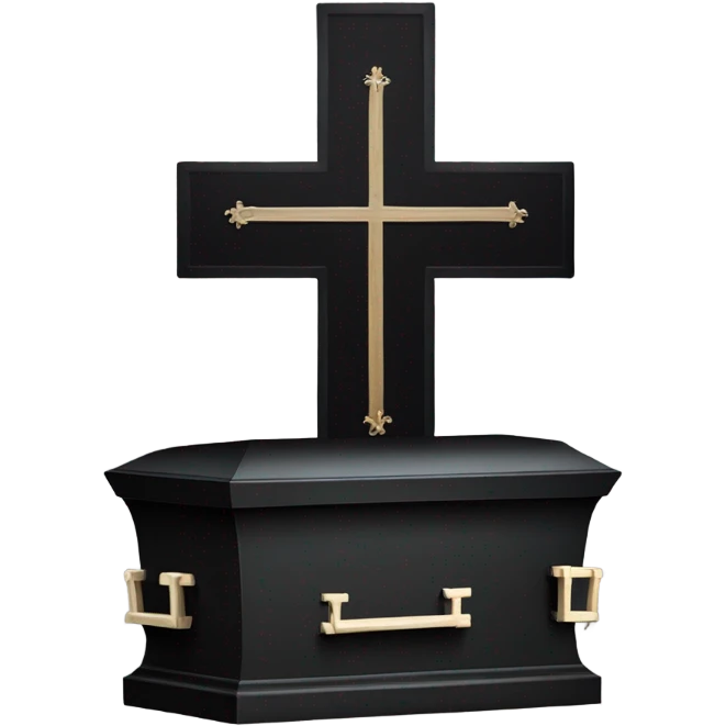 a black coffin with a cross emoji