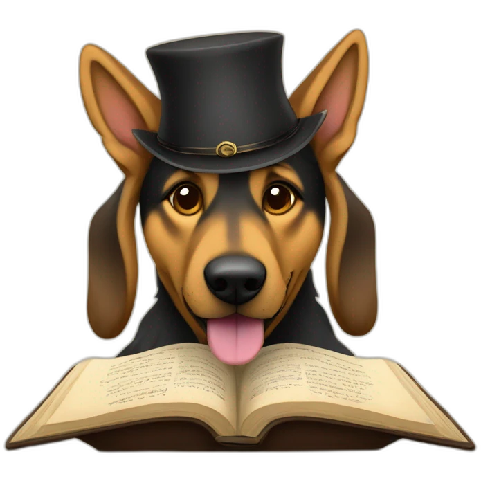 Rabbi German Shepherd Dog studying torah emoji
