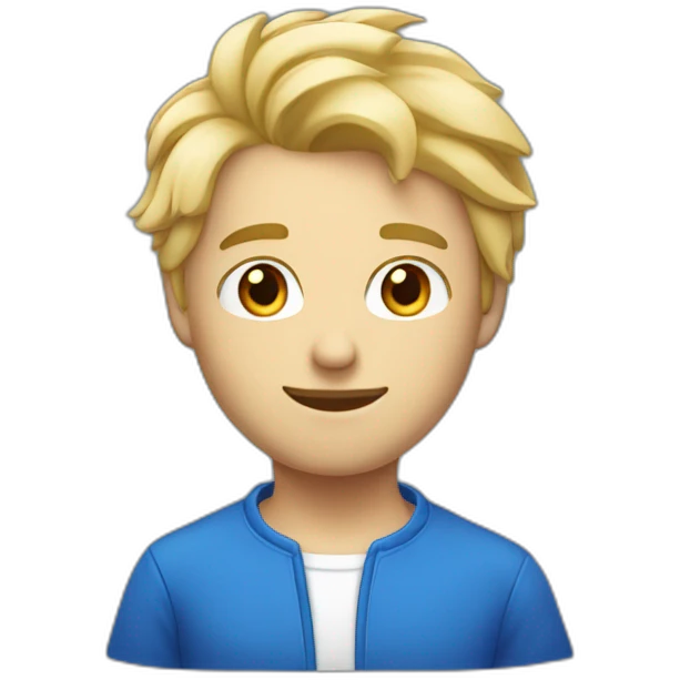 Homme au cheveux blond et aux yeux bleus emoji