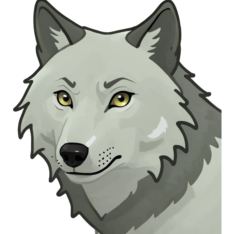 Wolf with white eyes emoji
