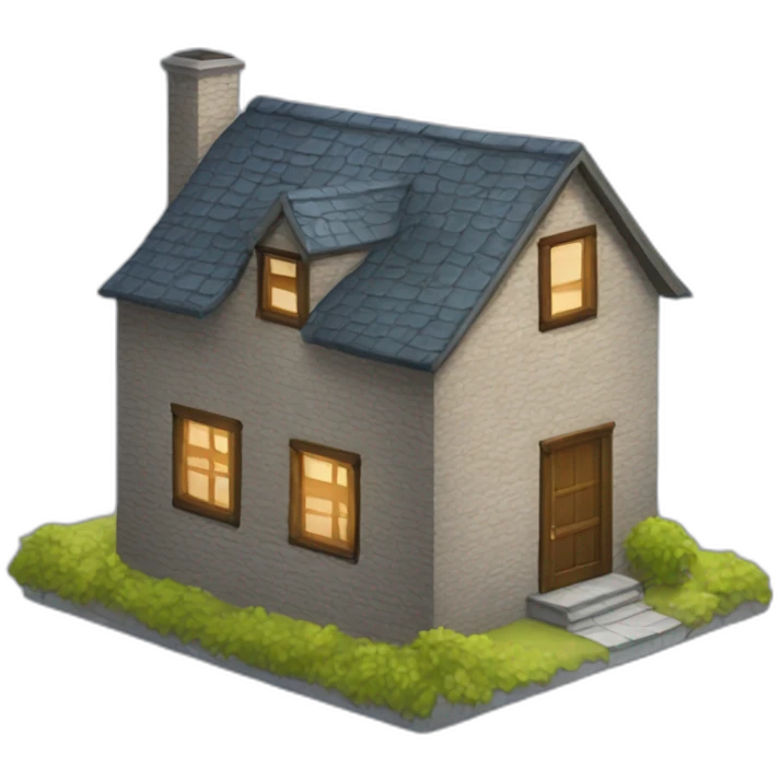 2 story cobblestone house emoji