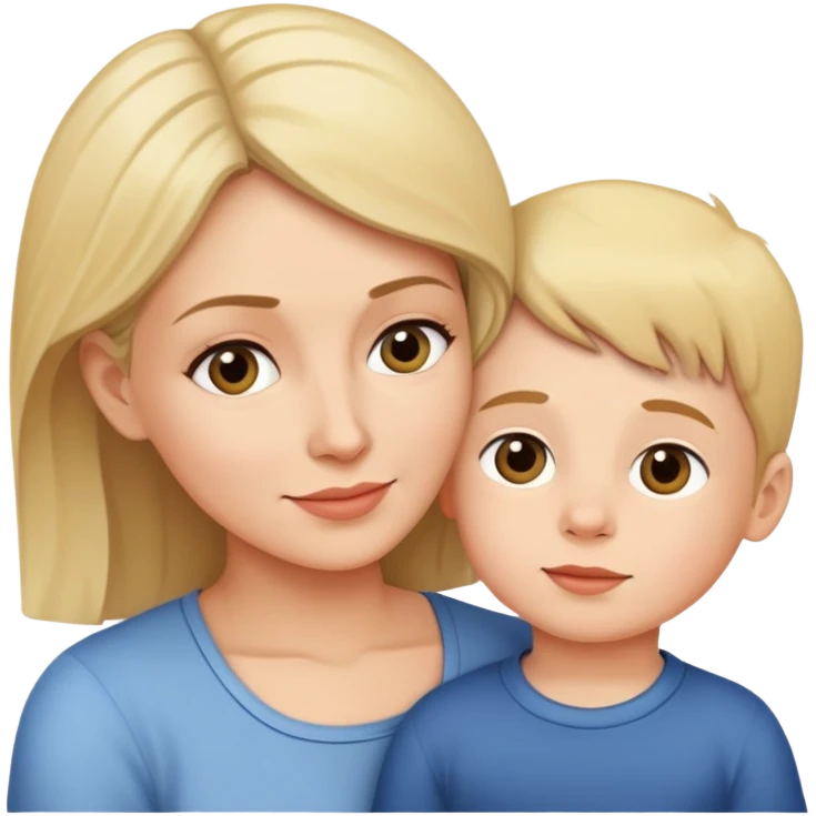 Un mamá con su hijo de 3 años emoji