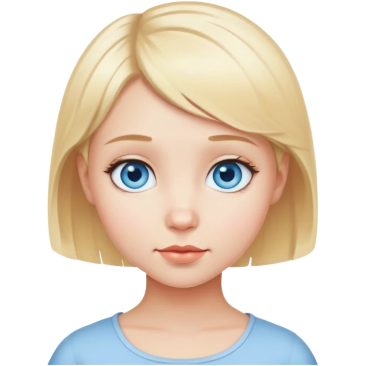 Cute Babygirl blonde Short Hair Blue eyes  emoji