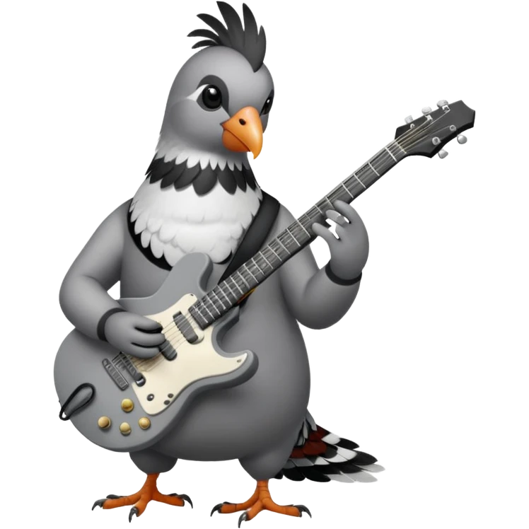 Pigeon playing electric guitar emoji