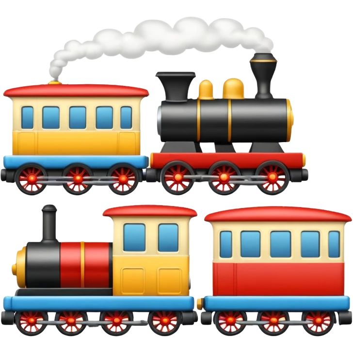  toy car and train emoji