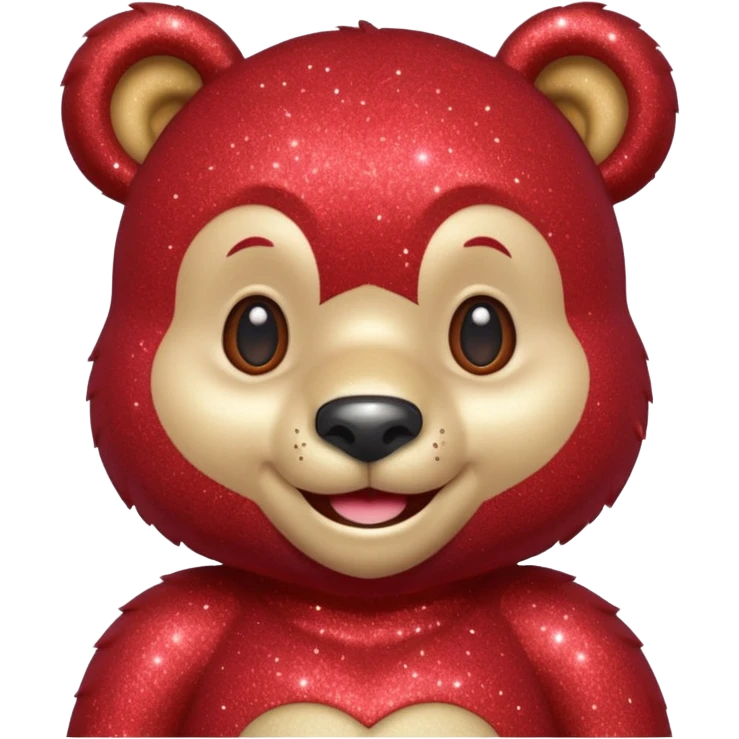 red glitter sweet bear Happy  emoji