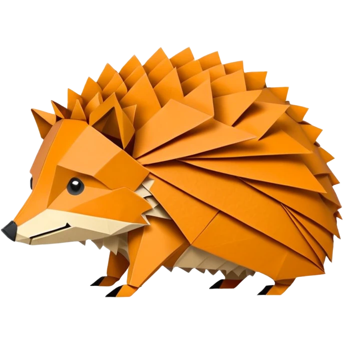 origami hedgehog half fox half hedgehog in color #A8FBD3 emoji