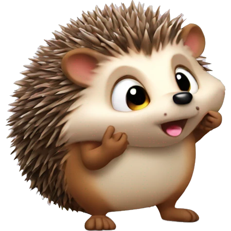 Hedgehog blowing kiss emoji