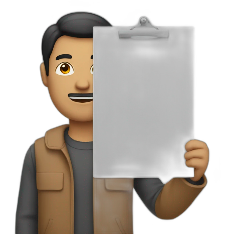 Man holding notice board  emoji