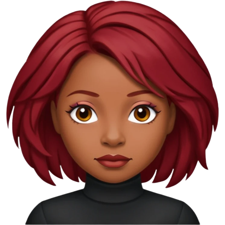 LaTavia Robeson with dark red hair emoji