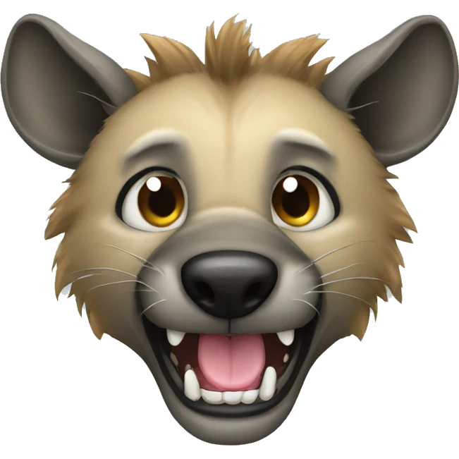 Hyena with beard and dental braces emoji