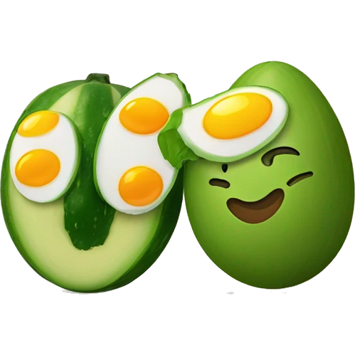 Un pepino con dos huevos emoji