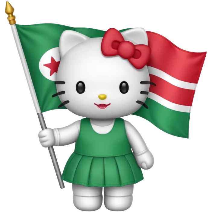 Hello kitty holding somaliland flag emoji
