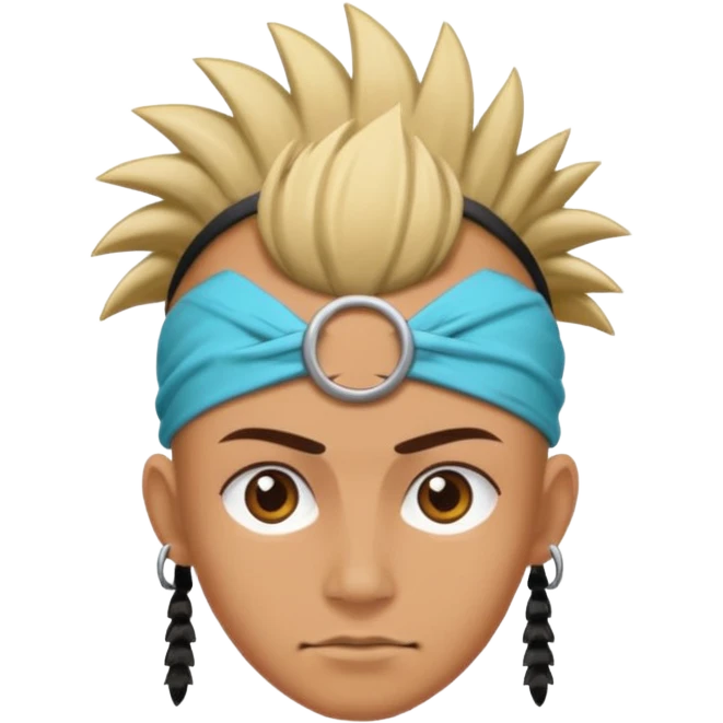 extreme mohawk person face headband emoji