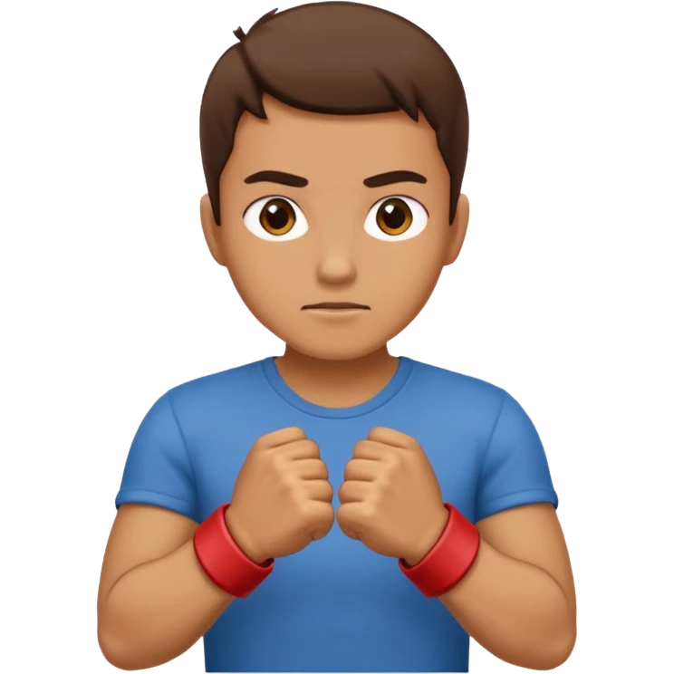 Hands crossed over while having fists emoji