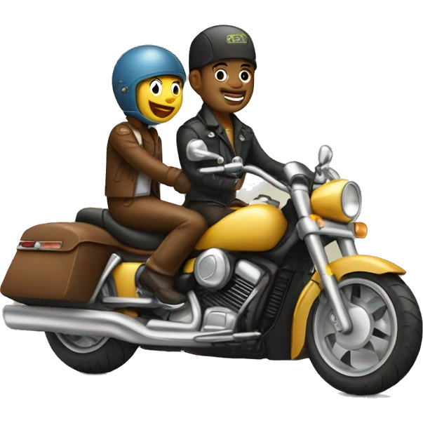 motorcycle with a side card and baby sitting in the side car emoji
