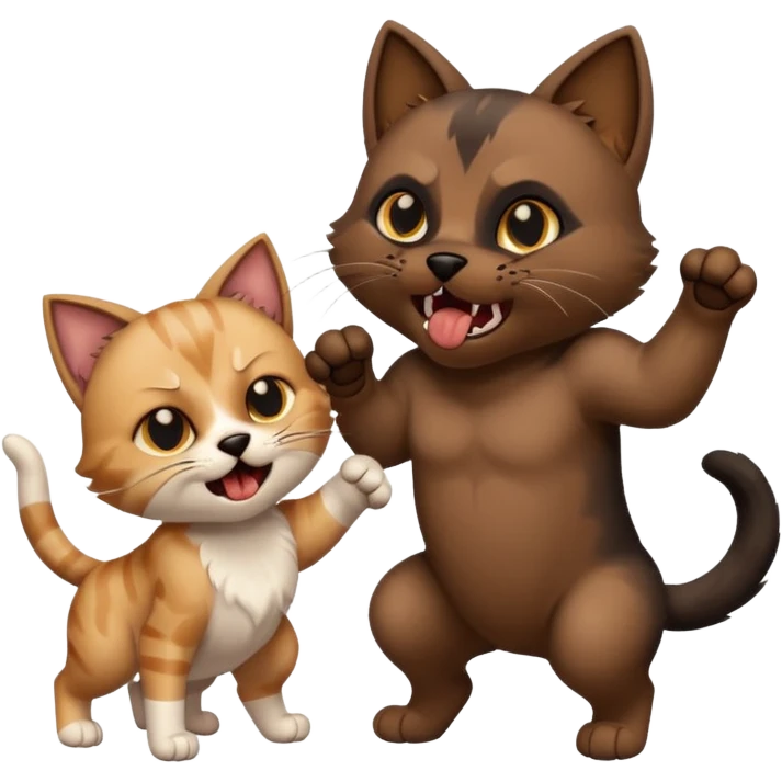 cat fight with dog emoji