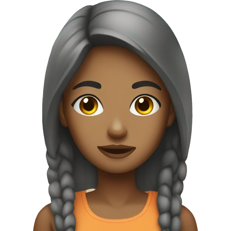 A street girl at the beach  emoji