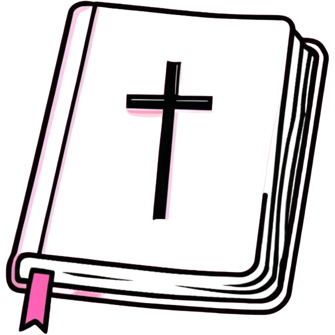 A pink bible emoji