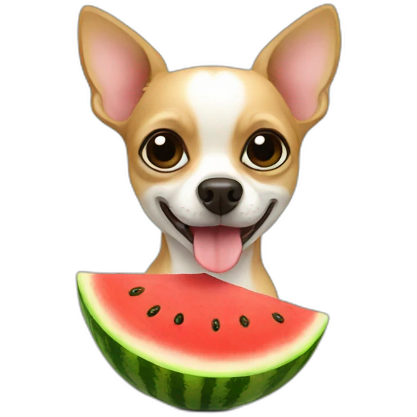 chihuahua eating watermelon emoji