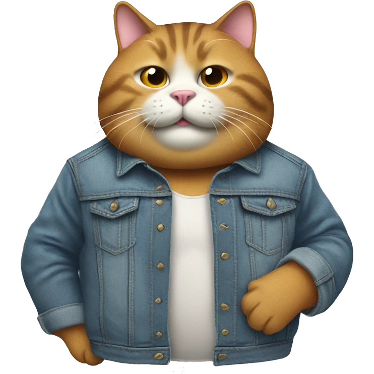 fat cat in a jean jacket emoji