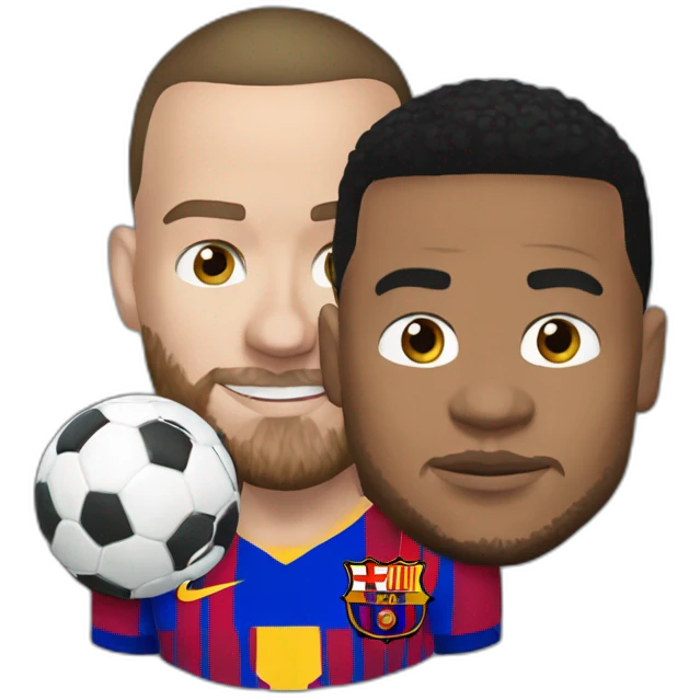 Killian Mbappé au dessus de Lionel Messi emoji