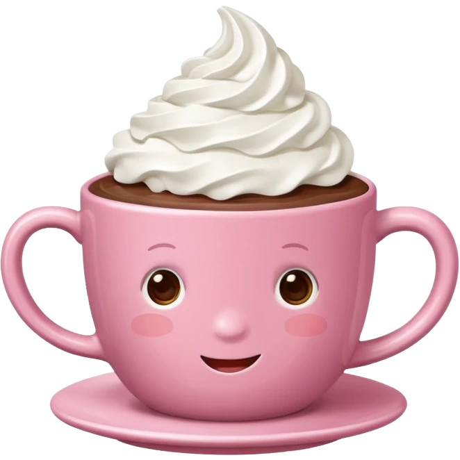 a hot chocolate in a pink cup emoji