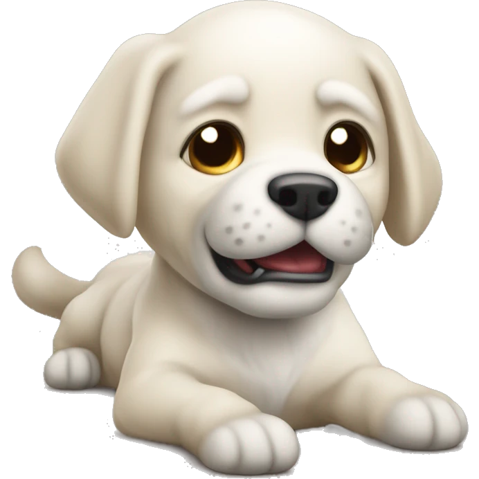 Un animal perrito mostrando su fuerza emoji