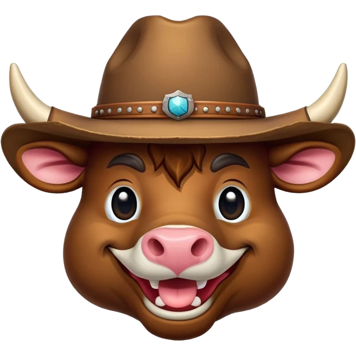 friendly anthropomorphised bull head emoji