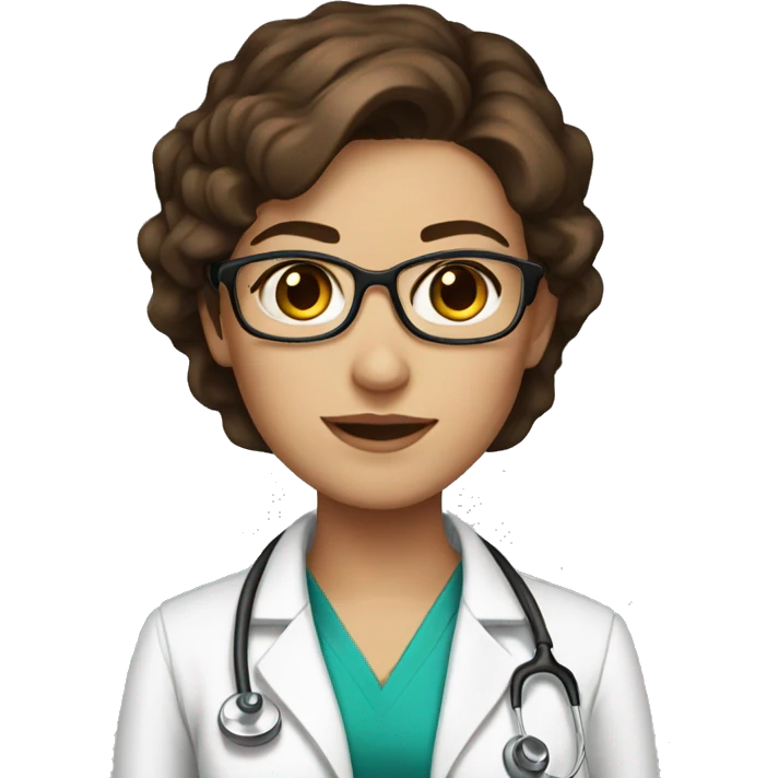 Female doctor brown hair beautiful brown eyes  emoji
