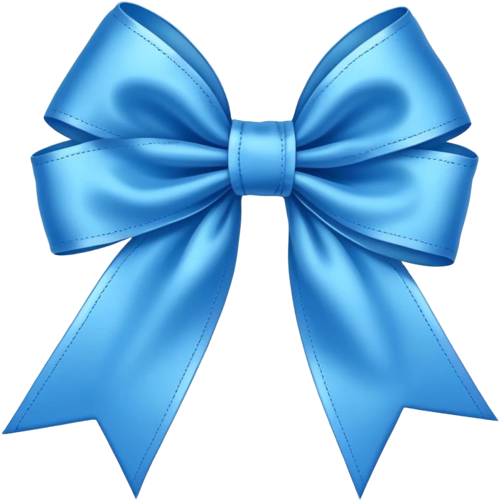 A cute blue bow emoji