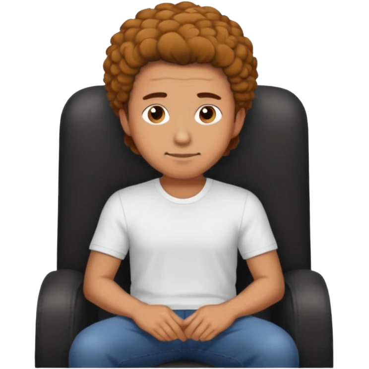 man with coily chairs emoji