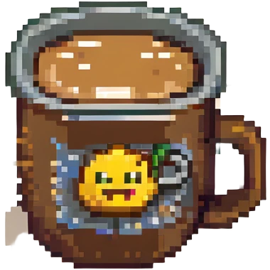 8-bit pixel art emoji,coffee in a coffee cup emoji