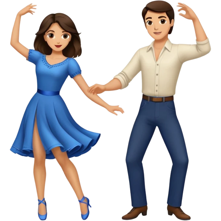 WEDDING DANCE: brunette woman and brunette man with medium length hair emoji