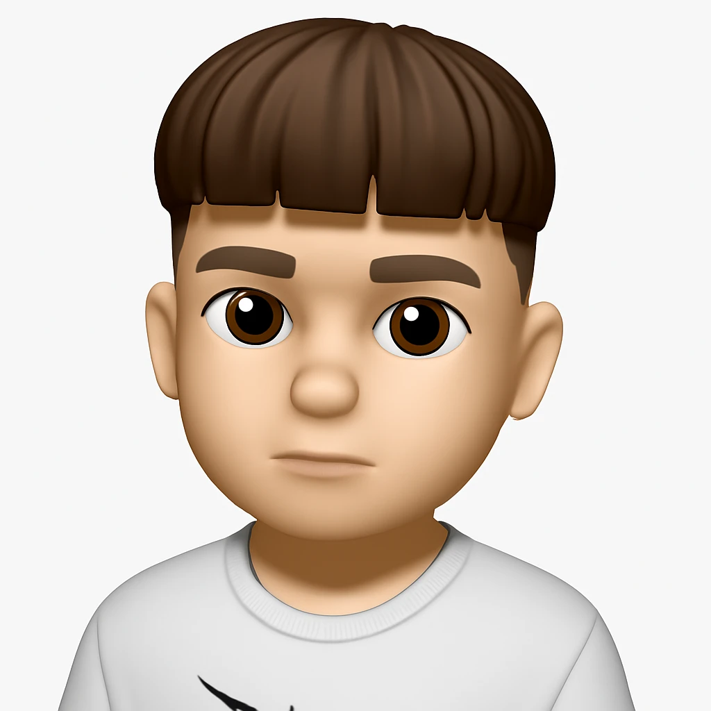 Convert this photo into a 3D emoji in Apple style, closely resembling the original person. The style should mimic Apple's emoji style with a 3D appearance, capturing the likeness and details of the person in the photo. emoji