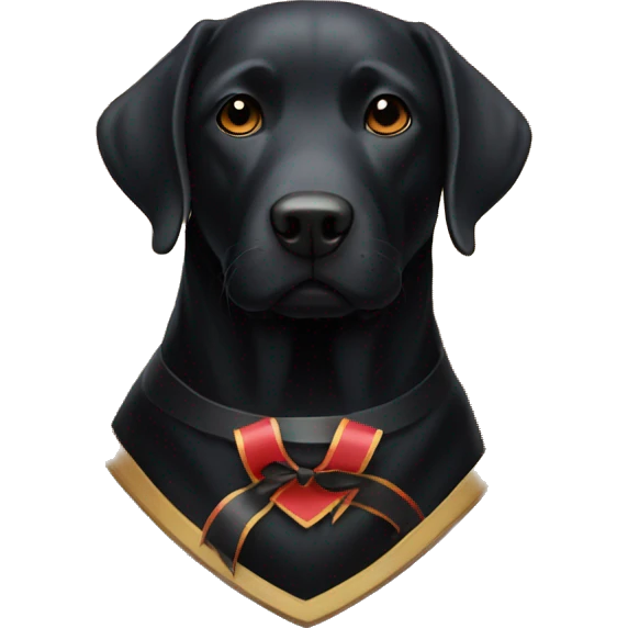 black shield with blacklabrador and ribbon emoji
