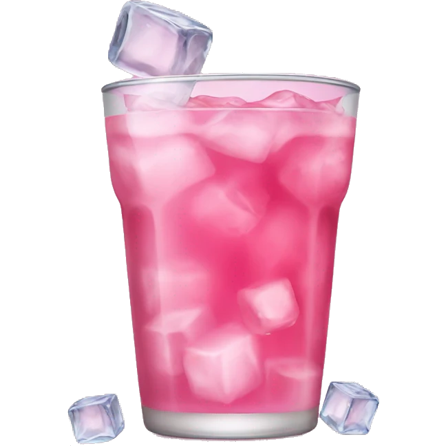 Pink drink with ice cubes emoji