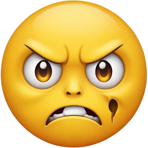 yellow circle with a death stare face emoji