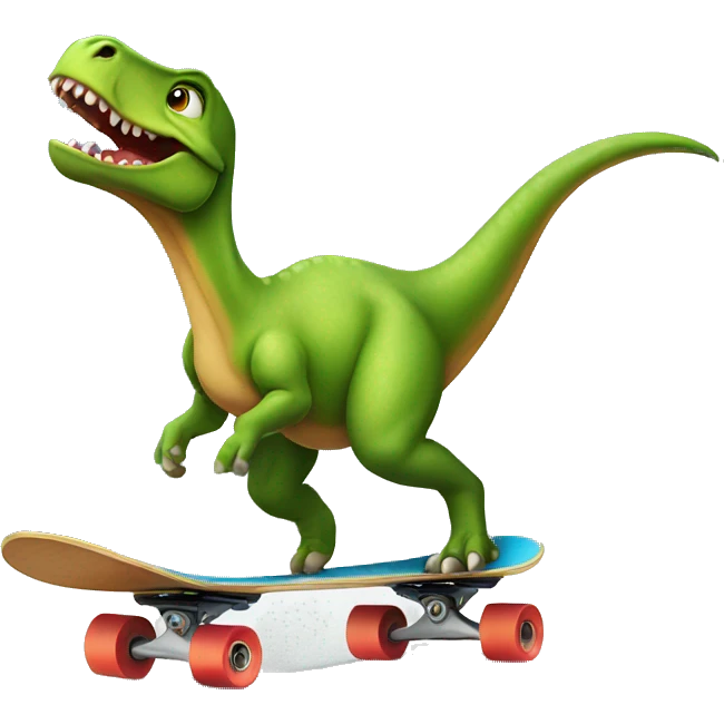 dinosaur on skateboard emoji