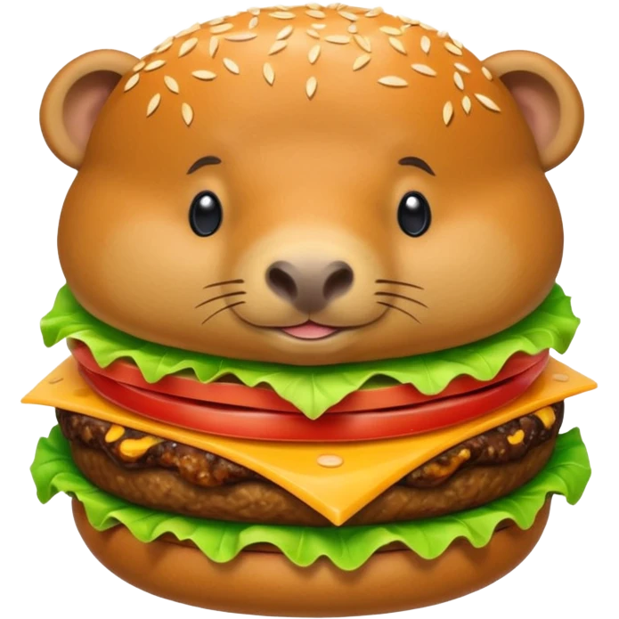 Capybara burger emoji