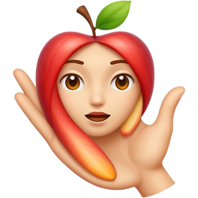 suggestive emoji-style icon representing fingering a vagina using abstract shapes and hand gestures, avoiding explicit nudity, playful and subtle, apple emoji style emoji
