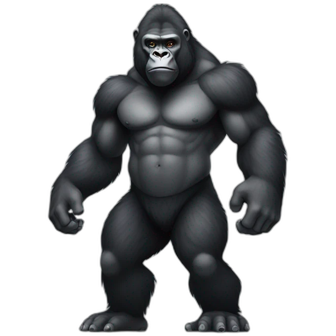 Strong gorilla standing  emoji