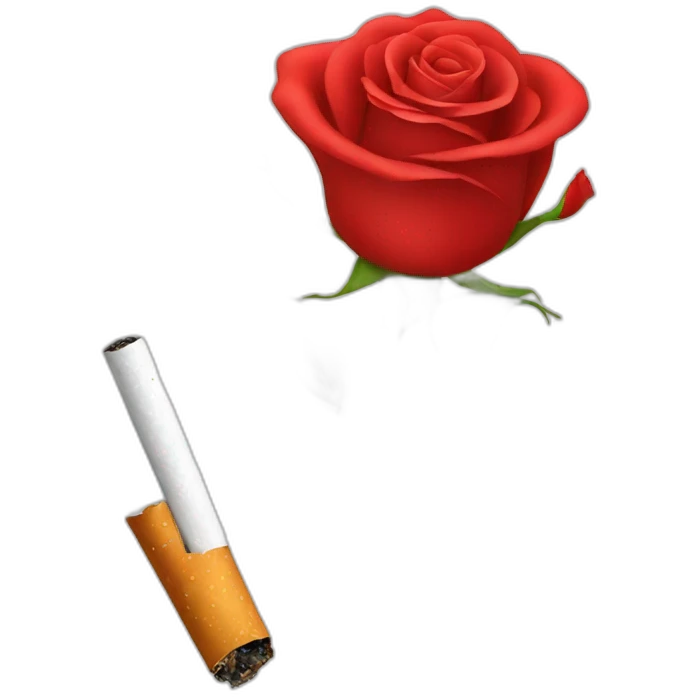 Cigarette and Red rose emoji