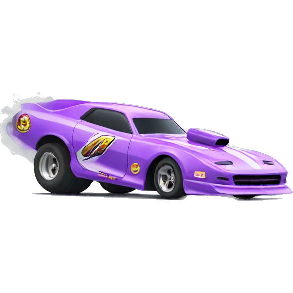 two drag cars racing, side by side emoji