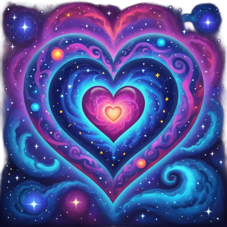 heart with a cosmic nebula pattern emoji