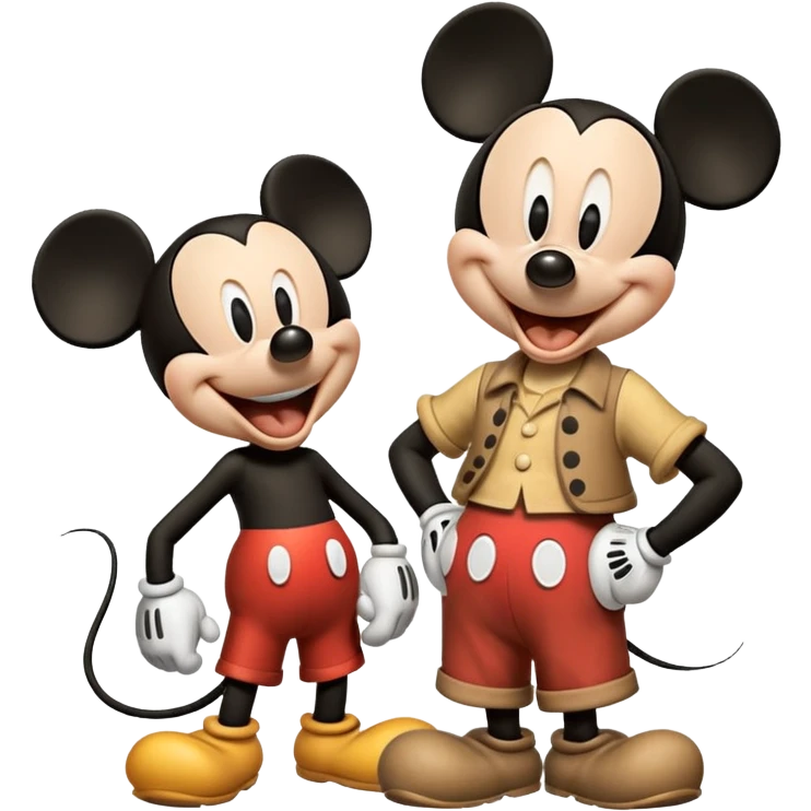 Goofy and Mickey Mouse side by side, both laughing emoji