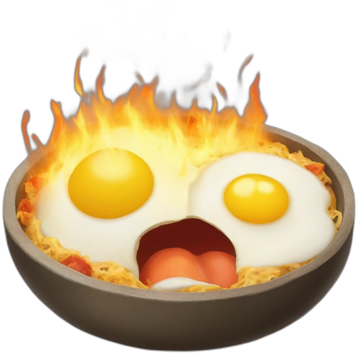 calcifer from howl's moving castle eat scrambled eggs emoji