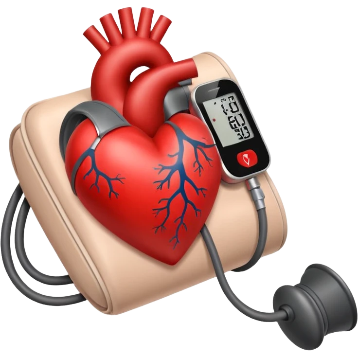 blood pressure cuff squeezing heart emoji